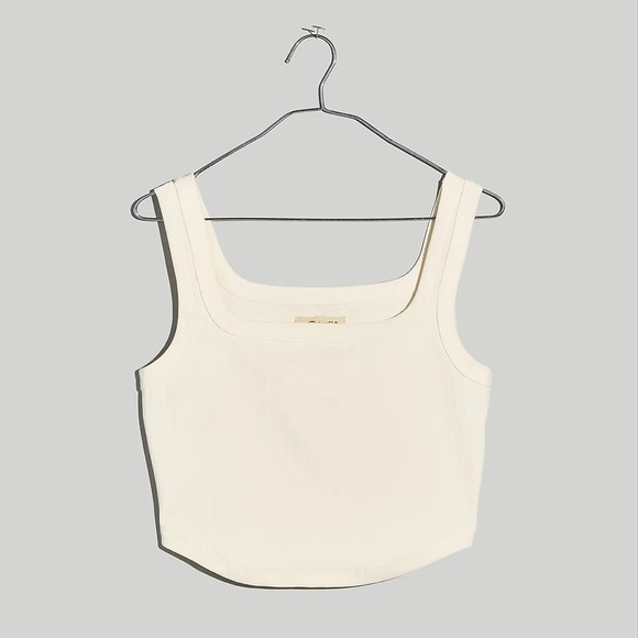 Madewell Tops - Nwt Madewell The Tailored Crop Tank in Sleekhold Ribbed cream, size M